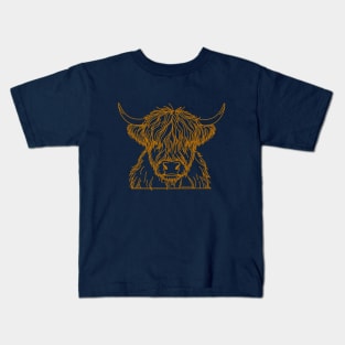 Scottish Cow - Brown Kids T-Shirt